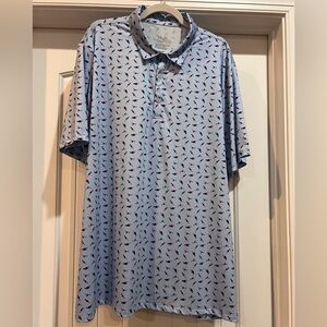 Huk Men's Light Blue Patterned Polo